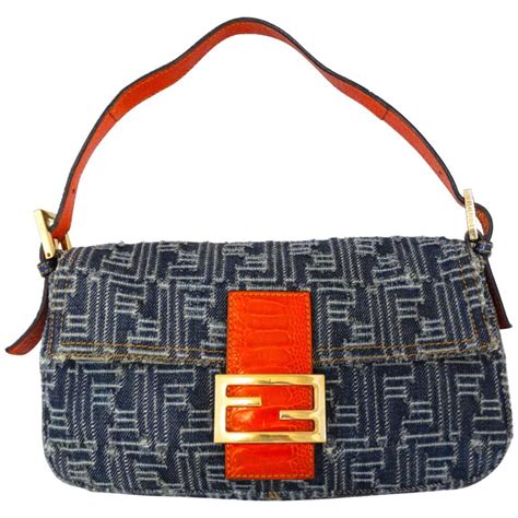 multi color fendi baguette|Fendi denim baguette.